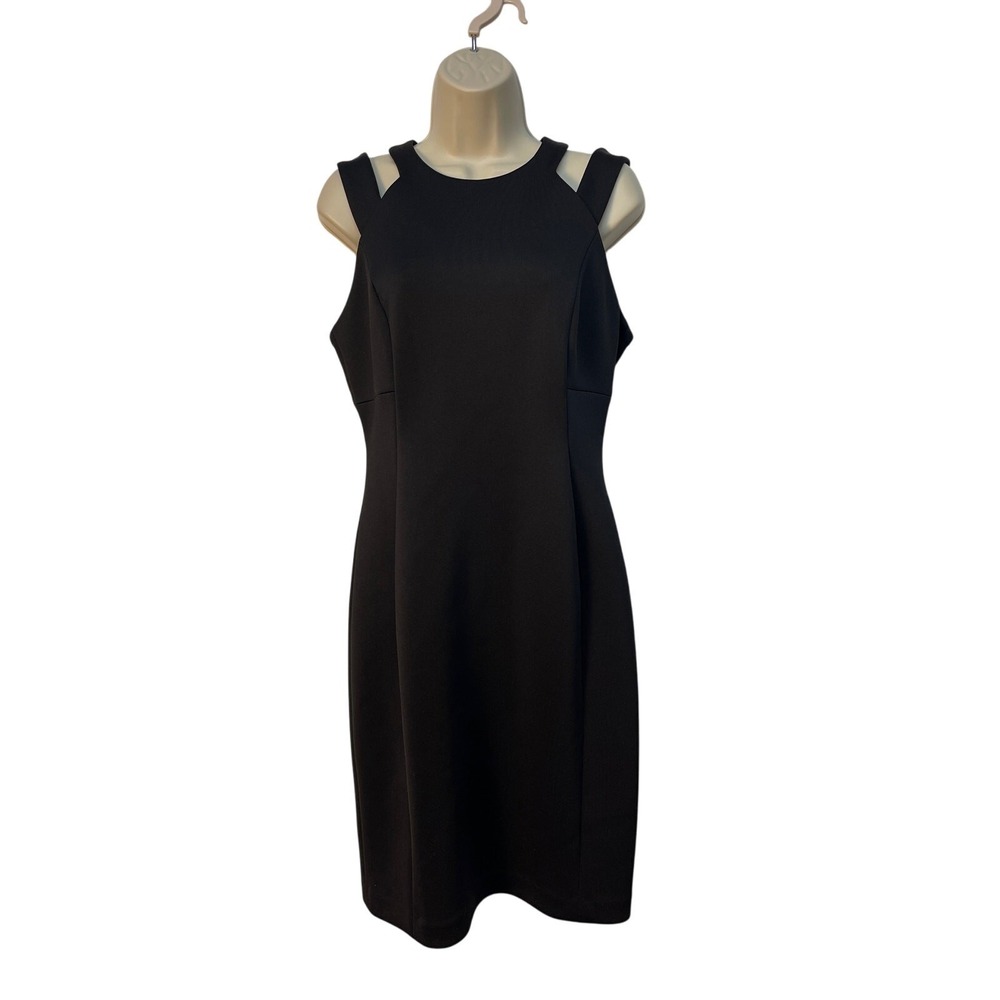 Calvin Klein Women's Sleeveless Strapped Top Sheath Dress Color Black‎ Size 8